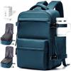 CADOLIM Wizzair - Zaino sottovuoto con pompa, bagaglio a mano, 40 x 30 x 20 cm, per uomo e donna, 40 x 30 x 20 cm, zaino da viaggio con pompa Easyjet, impermeabile, colore: nero, pompa manuale blu