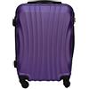R.Leone Valigia Trolley Bagaglio a mano Rigido Ultraleggero in ABS 4 Ruote Autonome 2037 (Viola)