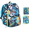 PRESTIGE & DELUXE Zaino Scuola primaria Boy - Sj Metal Drago estensibile By Seven per Bambino + Astuccio 3 piani + Diario 2026-2027 + 7 penne a scatto e portachiave fischietto
