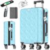 KESSER® Valigia da viaggio in ABS rigida con serratura a combinazione, bilancia e portafoglio, ruote a 360°, valigetta per business, trolley con asta telescopica e maniglia
