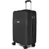 VOYAN Valigia da cabina 55 x 40 x 20 Bio, trolley rigido ABS leggero, con ruote doppie a 360°, guscio rigido leggero e serratura di sicurezza, bagaglio a mano per viaggi in aereo, Nero , Grande