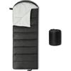 Amazon Basics, Sacchi a Pelo per Adulti, Essenziali per il Campeggio, Adatti a Temperature Fino a 0°C, Colore Nero/Grigio, 213.4cm x 80.0cm