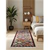 Hanse Home Afghan Kelim Tappeto Zara - Colorato Tappeto tradizionale tessuto a mano, lana e cotone, stile afgano, orientale, con frange, per soggiorno, camera da letto, nero, multi, 60 x 190 cm
