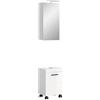 xonox.home - Combinazione bagno con illuminazione Nova 40 x 191 x 30 cm in bianco lucido - Set da 2 pezzi con mobiletto a rullo e specchio illuminato - Design moderno per una perfetta luce in bagno