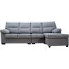 SHIITO | Divano Condor a 4 posti con Chaiselongue - Massimo comfort e relax, design elegante e compatto, realizzato in legno di pino e pannello truciolato, colore grigio, 265 cm di larghezza