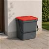 Dmora Pattumiera Stavelot, Cestino portarifiuti, Bidone per raccolta differenziata, Cestino spazzatura, 100% Made in Italy, 40x31h39 cm, Rosso