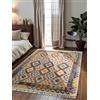 Hanse Home Afghan Kelim Tappeto Oasis colorato tradizionale tessuto a mano, lana e cotone, stile afgano, orientale, con frange, per soggiorno, camera da letto, crema, multi, 120 x 170 cm