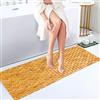 Fovlaurs Tappetino da bagno in bambù lungo grande tappeto da pavimento in legno doccia vasca da bagno impermeabile antiscivolo accessori 40,6 x 122,7 cm facile da pulire, naturale, 1 pz