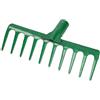KOTARBAU® Rastrello Giardino - Rastrello per Foglie - Metallo - 25,5 cm - con 10 Denti - Verde - Rastrelli - Attrezzo Robusto per Cura del Prato - senza Manico