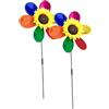 GATHINESS 2 Pezzi Decorazione Girandola da Giardino a Forma di Fiore Rotante in Plastica, Facile da Usare per Decorazioni Esterne su Prato e Cortile