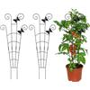 KATLKIU Confezione da 3 graticci da giardino da 77 cm, pali di supporto per piante rampicanti, pomodori e rose, traliccio in ferro antiruggine per interni ed esterni