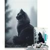 JIANGENNF Puzzle da 1000 pezzi per ragazzi, gatto nero nella neve, gioco per famiglie, regalo di compleanno, regalo di viaggio 38x26cm