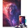 JIANGENNF Puzzle da 1000 pezzi per ragazzi, Leone dalla criniera fiammeggiante, gioco rilassante, corsa di velocità manuale, per compleanno, Natale 38x52cm