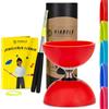 Diabolo Freizeitsport Set giocoliere Pro con cuscinetti a sfera Diabolo (rosso), bastoncini in alluminio, corda di ricambio e istruzioni (lingua italiana non garantita), con confezione regalo