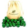 Waldfelsen 6, 12, 20, 30 o 50 cubi in legno di faggio di alta qualità in vero legno di faggio, cubi da gioco in legno, cubi standard da 16 mm, con sacchetto di stoffa (verde, 30 pezzi)