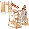 Goodevas Telaio da arrampicata 9 in 1 migliorato per interni per bambini, montessori telaio da arrampicata con scivolo, altalena, parete da arrampicata, triangolo da arrampicata - parco giochi per