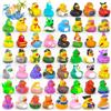KAHEIGN 30 Pezzi Anatre di Gomma, Casuale Assortimento di Anatre Giocattoli da Bagno con Borsa a Rete per Bambini Neonati Estate Spiaggia Piscina Giocattoli Compleanno Regali Bomboniere