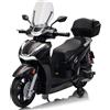 Mondial Toys Honda SH 350 12V Moto Elettrica per Bambini con Licenza Ufficiale, Scooter Elettrico con Ruote in Gomma, Sedile in Pelle, Bauletto, Rotelle Stabilizzatrici, Luci LED e Suoni, MP3 - Nero