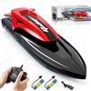 Cossify Barca telecomandata 806 2.4G RC con telecomando, 20 km/h, giocattolo impermeabile, barca da corsa ad alta velocità, a prova di fusoli, regalo per bambini e adulti (rosso)