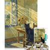 JIANGENNF Puzzle per ragazzi da 1000 pezzi: Gatto nero in stile Van Gogh, gioco educativo, decorazione perfetta, collezione d'artista, belle arti 38x26cm
