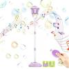 Shengou Lampada da giardino Bubble Torch con luce e musica, altezza regolabile 52-115 cm, macchina per bolle ricaricabile per esterni con telecomando per giardino (viola)