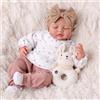 BABESIDE Bambole Reborn, Bambola Bebè Realistica con Corpo Morbido | Bambolotto Realistico, Occhi Chiusi, Arti Mobili, Gioco di Cura e Cambio d'Abito, Set Regalo per Bambini dai 3 Anni