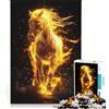 JIANGENNF Puzzle per adulti da 1000 pezzi Spirito del Cavallo Ardente, decorazione da parete, impegnativo da completare, compleanni e occasioni speciali 38x26cm