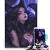 JIANGENNF Puzzle da 1000 pezzi per adolescenti, ragazza volpe dai capelli neri, sexy, giochi divertenti, attività divertenti da fare a casa, gioco dal design bellissimo 38x26cm