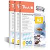 Peach Pellicole plastificatrici A3 - 125 mic - 300 pouches - Lucide - Qualità premium per i migliori risultati di laminazione - Compatibile con dispositivi di tutte le marche - PP525-01P