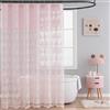 TUDECO Tenda da doccia rosa - Tenda da bagno shabby chic in pizzo primaverile con mantovana, graziosa tenda da doccia vintage con bordo smerlato, 183 x 183 cm, rosa chiaro