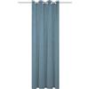 HOMEbasics 800530 - Tenda con occhielli Softy, semitrasparente, stampa in lino, colore: blu fumo, dimensioni: 245 x 140 cm, numero: 1 x