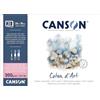 Canson Coton D'Art, Carta per acquerello, grana satinata, 300 g/m², blocco incollato sui 4 lati, 26 x 36 cm, bianco naturale, 20 fogli