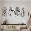 Therwen 4 decorazioni da parete astratte minimaliste in metallo, motivo donna moderna a linea singola, decorazione per la casa da appendere a forma di corpo astratta per camera da letto e bagno, 43,2