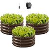 VEVOR Letto Rialzato in Metallo 3 Pezzi 600 x 600 x 290 mm Fioriera da Giardino Zincata per Esterni, Design a Fondo Aperto, per la Coltivazione di Verdure, Fiori, Erbe Aromatiche, Piante Grasse