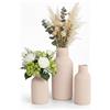 Relaxdays Set di 3 vasi, da Fiori, 3 Misure, per freschi e secchi, Decorativi in Ceramica, Beige