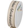 Halbach Seidenbänder Nastro regalo Congratulazioni, larghezza 25 mm, lunghezza 18 m, nastro regalo di compleanno, nastro per decorazioni di compleanno, colore: lino e nero