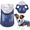 Sild Cool vintage denim lavato giacca tuta blu Jean abiti per piccoli animali cane gatto/6 stili XS-XXL (XS)