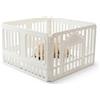 AqpetFriends Recinto per Cani da Interno 97x97x60h cm in plastica con Porta - Box Modulare colore Bianco per Cuccioli e Animali Domestici - Parco Recinzione per Casa, Gatti e Cani