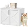 Garvee Mobile Copri Lettiera Per Gatti in Legno, Bianco