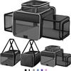 SHARLOVY Gabbia trasporto gatto espandibile alto/lati, TSA, 17 x 11 x 11 po. | Cestino morbida cane, antigraffio, zip sicurezza, gattino, coniglio, bianco/nero.