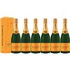 VINADDICT Set di 6 Champagne Veuve Clicquot Brut Carte Jaune Con Astucci, 750 millilitri