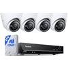 Reolink 12MP Kit Videosorveglianza PoE, NVR 8CH 4TB e 4X Telecamera Esterno Interno con Faretto, Rilevamento di Persona/Veicolo/Pet, Audio Bidirezionale, Sistema Espandibile a 16TB, RLK8-1200D4-A