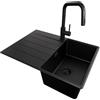 PRIMAGRAN Lavandino da Cucina Tutto Nero - Copenhagen Top, 70x50cm
