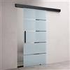 doporro Porta Scorrevole in Vetro per Interni 77,5x215 cm con Binario