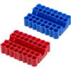 QUARKZMAN 2Pz Porta Punta Per Avvitatore Plastica 1/4 Custodia Rosso Blu | A Cricchetto, Con 32 Fori, Per Punte Trapano, Per Punte Metalliche, Plastica, A Cricchetto, 1/4
