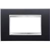 Gewiss GW16204VA Chorus Lux Placca, 4 Posti, Ardesia