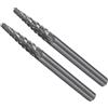 CoCud 2Pz Lima Rotativa in Carburo Tungsteno Gambo 3mm Diametro 3mm | Lima Rotativa a Forma Cono a Doppio Taglio, per Intagli Metallo