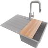PRIMAGRAN Lavandino da Cucina Grigio - Copenhagen Top, 70x50cm