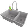PRIMAGRAN Lavandino da Cucina al Mobile 80cm + Rubinetto, 78x53cm