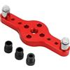 QWORK® Localizzatore di fori per la lavorazione del legno Localizzatore di fori in lega di alluminio con 3 boccole per trapano 6/8/10 mm
